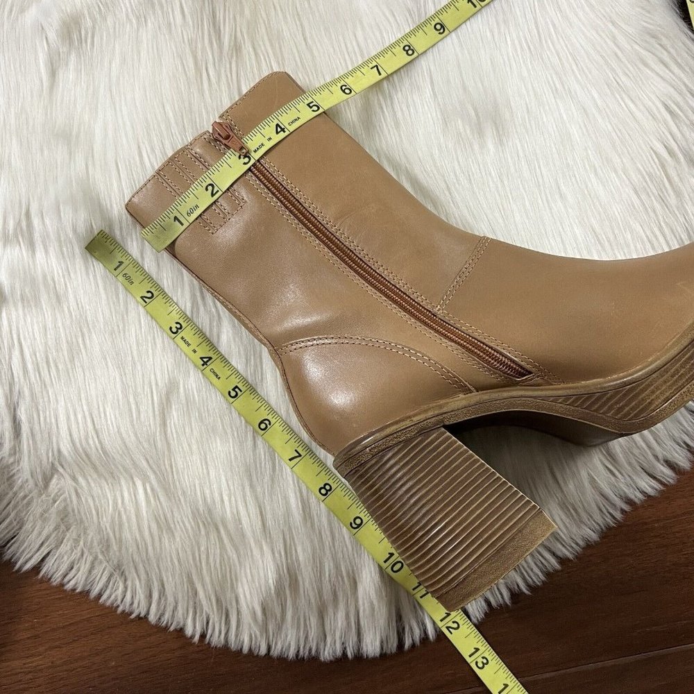 Steve Madden Tan Leather Platform Heeled Boots 7.5 - Picture 9 of 15